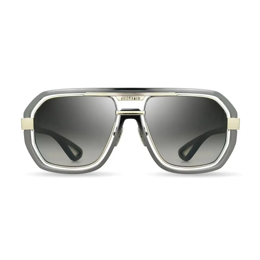 New! BUGATTI 08-GM/WG Stylish Gunmetal White Gold Sunglasses, Authentic